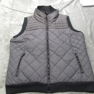 Cinch Vest Mens XXL Black Gray Pockets Insulated Full Zip Quilted Puffer Outdoor
